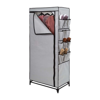 Honey-Can-Do Gray With Cover And Side Pockets Portable Closets