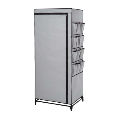 Honey-Can-Do Gray With Cover And Side Pockets Portable Closets