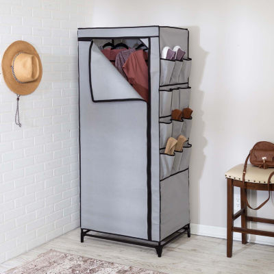 Honey-Can-Do Gray With Cover And Side Pockets Portable Closets