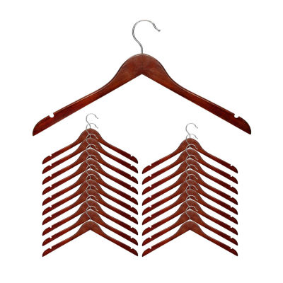 Honey-Can-Do Cherry Finish Shirt 20-pc. Wood Hangers