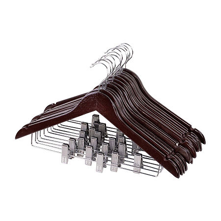 Honey-Can-Do Cherry Wood Finish Suit 12-pc. Wood Hangers, One Size, Brown