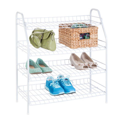 Honey-Can-Do White Steel 4-Shelf Shoe Rack