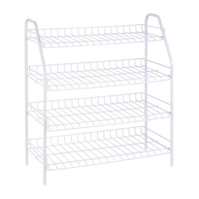 Honey-Can-Do White Steel 4-Shelf Shoe Rack