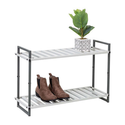 Honey-Can-Do Gray 2-Tier Metal 2-Shelf Shoe Racks