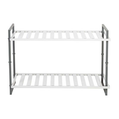 Honey-Can-Do Gray 2-Tier Metal 2-Shelf Shoe Racks