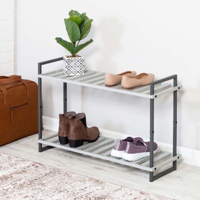 Honey-Can-Do Gray 2-Tier Metal 2-Shelf Shoe Racks