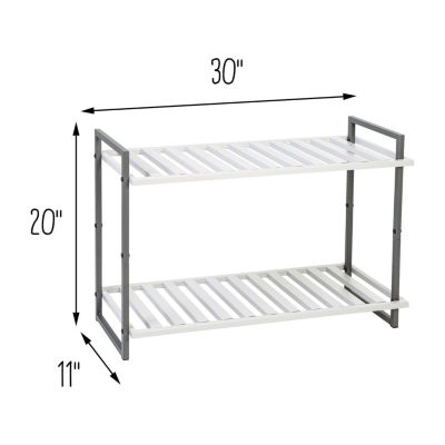 Honey-Can-Do Gray 2-Tier Metal 2-Shelf Shoe Racks