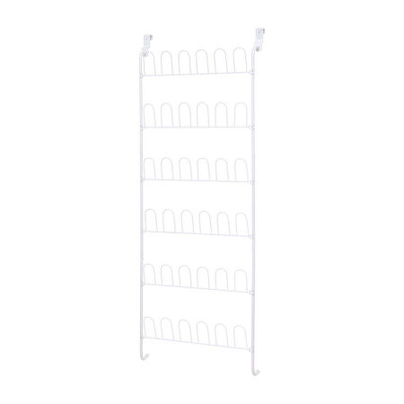 Honey-Can-Do White Steel 18-Pair Over The Door Shoe Rack, One Size, White