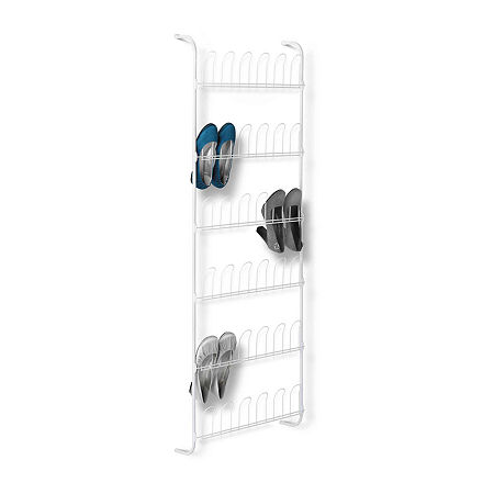 Honey-Can-Do White Steel 18-Pair Over The Door Shoe Rack, One Size, White