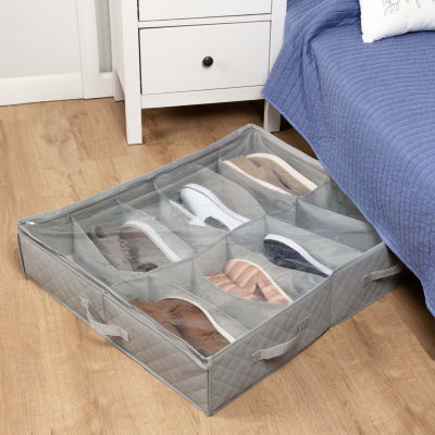 Honey-Can-Do Grey Shoe 2-pc. 12-Compartment Underbed Storage