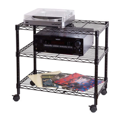 Honey-Can-Do Black 3-Tier Media Shelf Carts