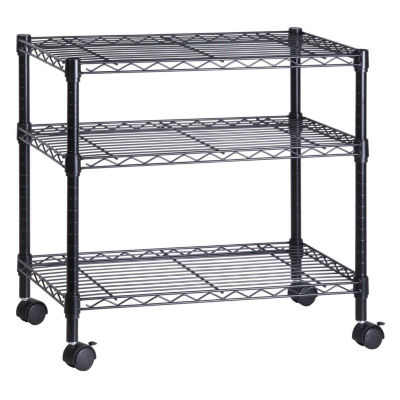 Honey-Can-Do Black 3-Tier Media Shelf Carts