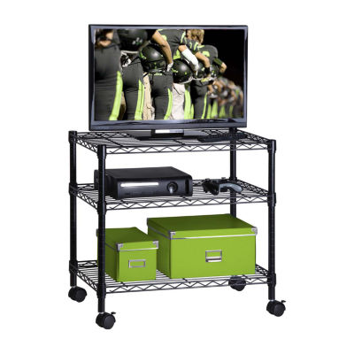 Honey-Can-Do Black 3-Tier Media Shelf Carts