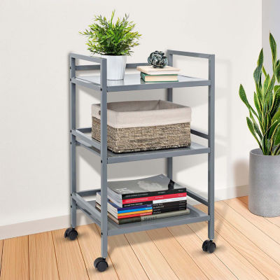 Honey-Can-Do Gray Metal Multi-Purpose Shelf Carts