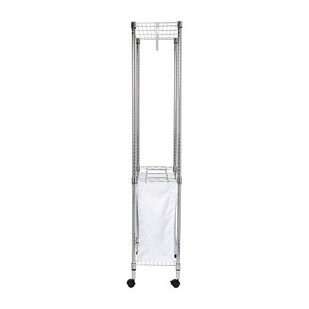 Honey-Can-Do Chrome Rolling Triple Laundry Sorter, One Size, Silver