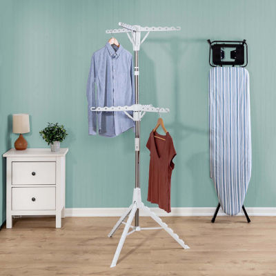 Honey-Can-Do White 2-Tier Tripod Folding Drying Racks