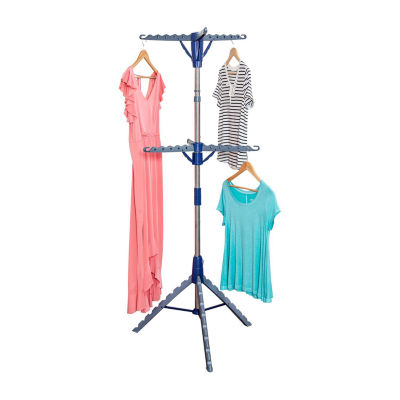 Honey-Can-Do Blue & Chrome 2-Tier Tripod Folding Drying Rack