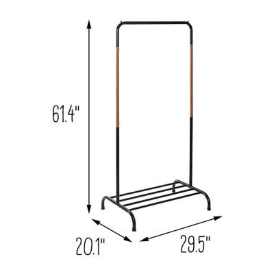 Honey-Can-Do Black & Natural With Shoe Shelf Garment Racks