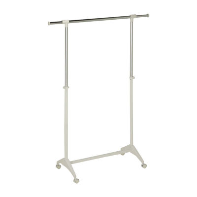 Honey-Can-Do White Expandable Rolling Garment Racks