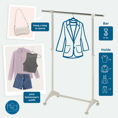 Honey-Can-Do White Expandable Rolling Garment Racks