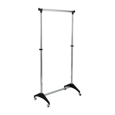 Honey-Can-Do Chrome & Black Adjustable Rolling Garment Racks