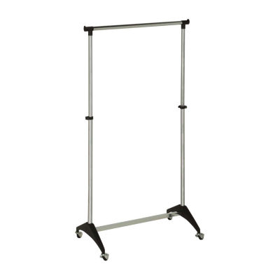 Honey-Can-Do Chrome & Black Adjustable Rolling Garment Racks