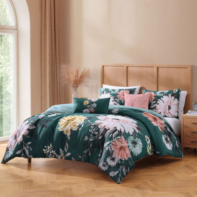 Bebejan Wild Flowers On 5-pc. Midweight Reversible Comforter Set