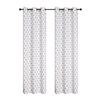 Regal Home Vance Printed Grommet Top Energy Saving Blackout Set of 2 Curtain Panel