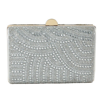 American Glamour Badgley Mischka Crystal  Tab Beaded Clutch