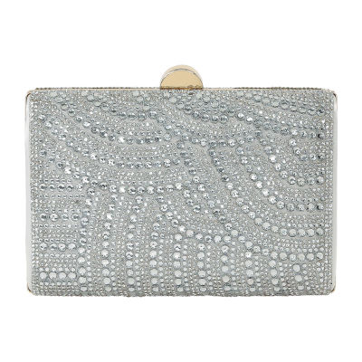 American Glamour Badgley Mischka Crystal  Tab Beaded Clutch