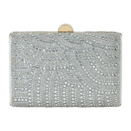 American Glamour Badgley Mischka Crystal Tab Beaded Clutch In Yellow