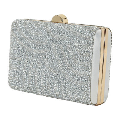 American Glamour Badgley Mischka Crystal  Tab Beaded Clutch