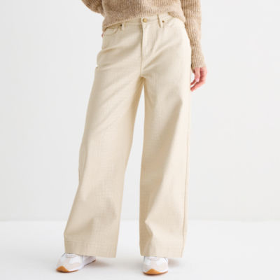 a.n.a Womens Tall High Rise Coated Wide Leg Jean