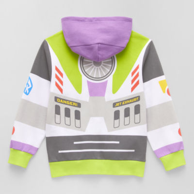 Disney Collection Little & Big Kid Boys Long Sleeve Buzz Lightyear Toy Story Fleece Zipper Hoodie