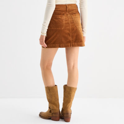 a.n.a Womens High Rise Corduroy A-Line Skirt