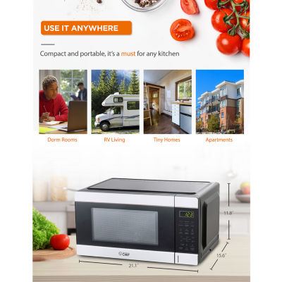 Commercial Chef 1.1-Cu. Ft. Countertop Microwave - Stainless Steel Front