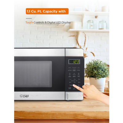 Commercial Chef 1.1-Cu. Ft. Countertop Microwave - Stainless Steel Front