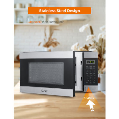 Commercial Chef 1.1-Cu. Ft. Countertop Microwave - Stainless Steel Front