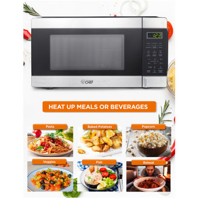 Commercial Chef 1.1-Cu. Ft. Countertop Microwave - Stainless Steel Front