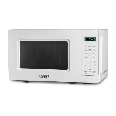 COMMERCIAL CHEF 0.7 Cu. Ft. Countertop Microwave with Digital Display White Microwave with 10 Power Levels