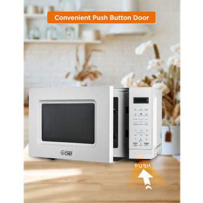 COMMERCIAL CHEF 0.7 Cu. Ft. Countertop Microwave with Digital Display White Microwave with 10 Power Levels