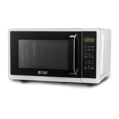 COMMERCIAL CHEF 0.9 Cu. Ft. Countertop Microwave with Digital Display White Microwave & 10 Power Levels