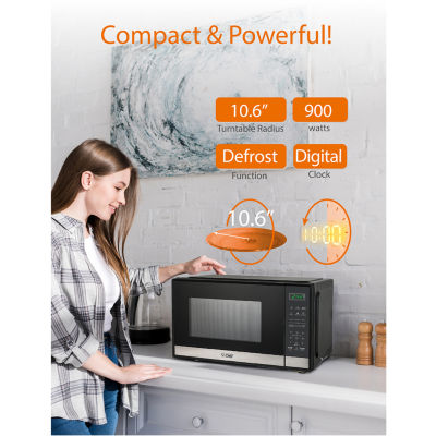 COMMERCIAL CHEF 0.9 Cu. Ft. Countertop Microwave with Touch Controls & Digital Display & 10 Power Levels