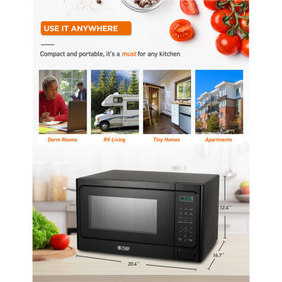 COMMERCIAL CHEF 1.3 Cu. Ft. Countertop Microwave with Digital Display Black Microwave & 10 Power Levels