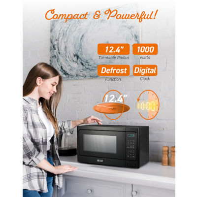 COMMERCIAL CHEF 1.3 Cu. Ft. Countertop Microwave with Digital Display Black Microwave & 10 Power Levels
