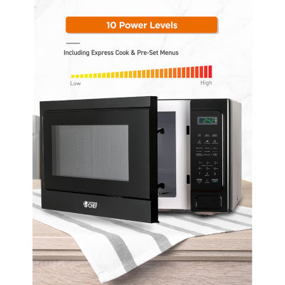 COMMERCIAL CHEF 1.3 Cu. Ft. Countertop Microwave with Digital Display Black Microwave & 10 Power Levels