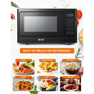 COMMERCIAL CHEF 1.3 Cu. Ft. Countertop Microwave with Digital Display Black Microwave & 10 Power Levels