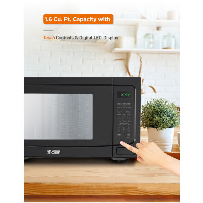 COMMERCIAL CHEF 1.6 Cu. Ft. Countertop Microwave with Touch Controls & Digital Display & 10 Power Levels