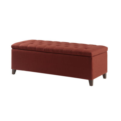 Madison Park Sasha Tufted Top Storage Bench, Color Rust Red JCPenney