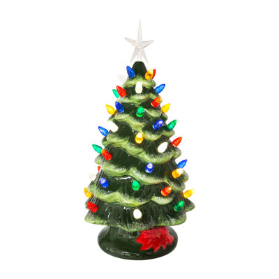 Kurt Adler 12.8Inch BatteryOperated Led Ceramic Pink Christmas Tree Tabletop Decor, Color